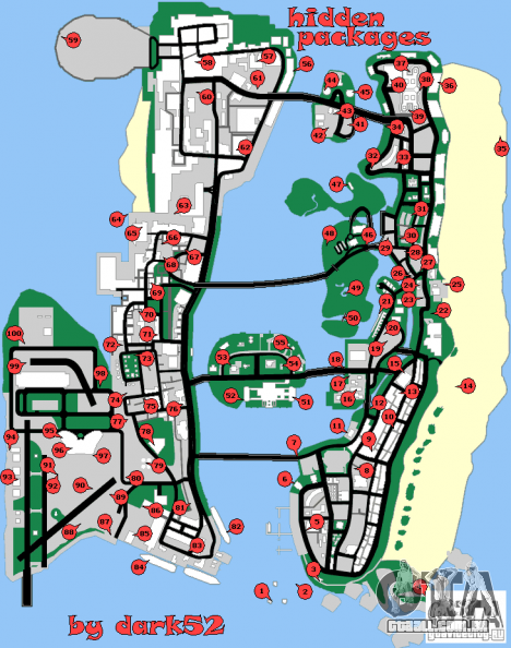 Mapa de pacotes ocultos para GTA Vice City