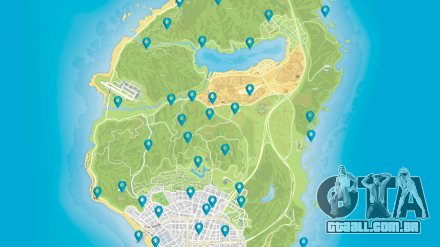 Peças de cartas no jogo GTA 5 no mapa