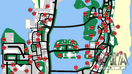 Mapa de pacotes escondidos para o GTA Vice City
