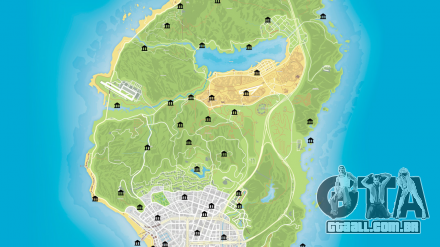 Bancos em GTA 5 jogo no mapa