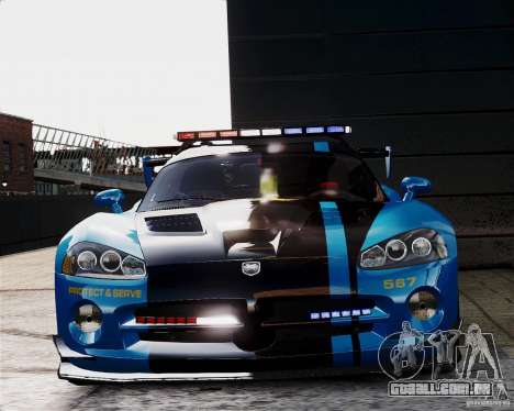 Dodge Viper SRT-10 ACR 2009 Police ELS para GTA 4