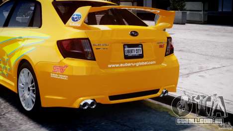 Subaru Impreza WRX STi 2011 Subaru World Rally para GTA 4