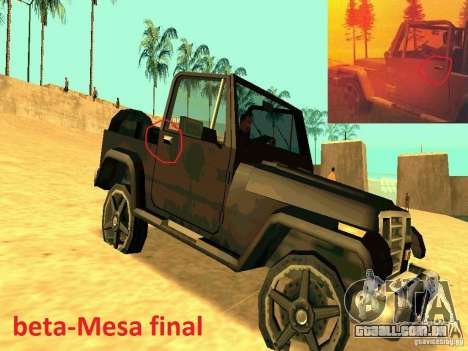 Mesa From Beta Version para GTA San Andreas