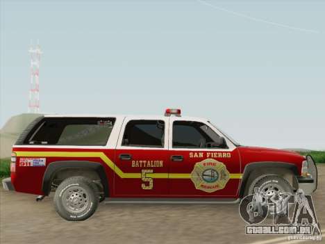 Chevrolet Suburban SFFD para GTA San Andreas