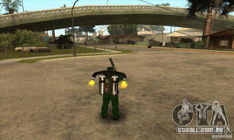 Tiro com uma espingarda serrados com Jetpack para GTA San Andreas