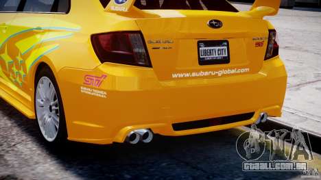 Subaru Impreza WRX STi 2011 Subaru World Rally para GTA 4