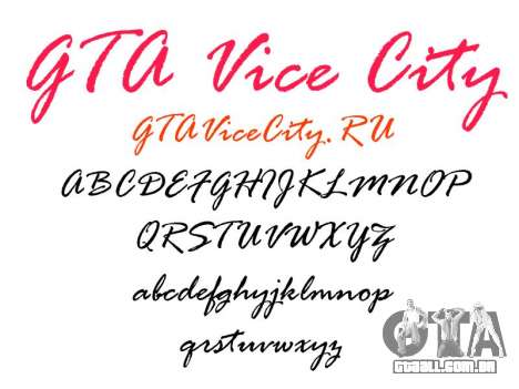 A fonte oficial para GTA Vice City para GTA Vice City