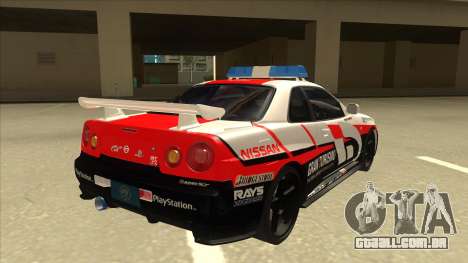Nissan Skyline BNR34 GT4 Pace Car para GTA San Andreas