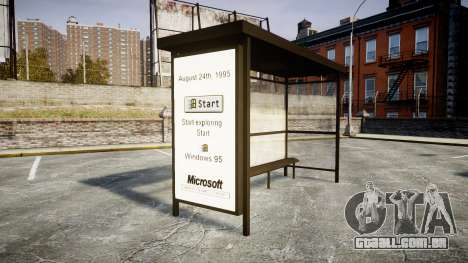 Publicidade Windows 95 em paradas de ônibus para GTA 4