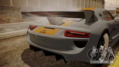 Porsche 918 RSR para GTA San Andreas