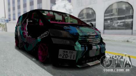 Toyota Vellfire Miku Pocky Exhaust Final Version para GTA San Andreas