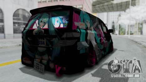 Toyota Vellfire Miku Pocky Exhaust Final Version para GTA San Andreas