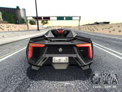 A W Motors, Lykan hypersport 2015 HQ para GTA San Andreas