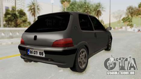 Peugeot 106 GTI Stock para GTA San Andreas