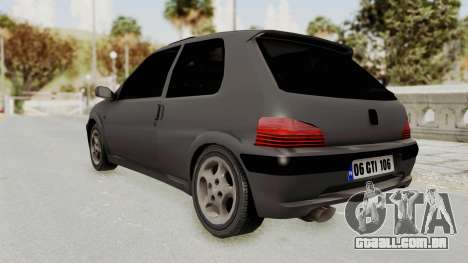 Peugeot 106 GTI Stock para GTA San Andreas