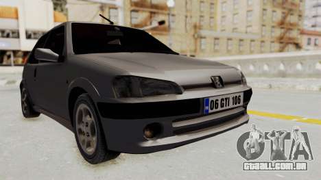 Peugeot 106 GTI Stock para GTA San Andreas