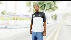 Adidas Black White T-Shirt para GTA San Andreas