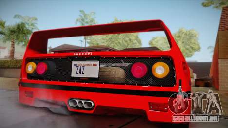 Ferrari F40 (US-Spec) 1989 HQLM para GTA San Andreas