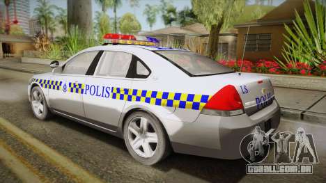 Chevrolet Impala Police Malaysia para GTA San Andreas