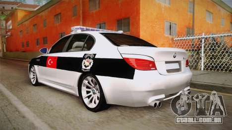 BMW M5 E60 Turkish Police para GTA San Andreas