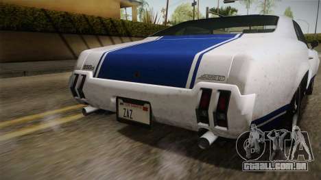 GTA 5 Declasse Sabre GT Painted Bumpers para GTA San Andreas