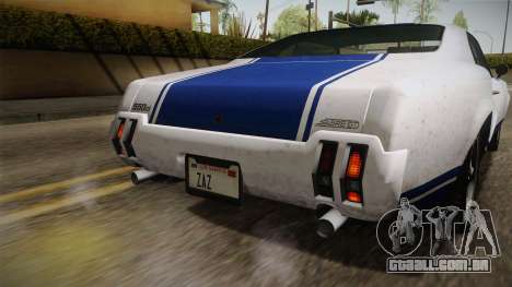 GTA 5 Declasse Sabre GT Painted Bumpers para GTA San Andreas