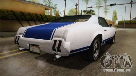 GTA 5 Declasse Sabre GT Painted Bumpers para GTA San Andreas