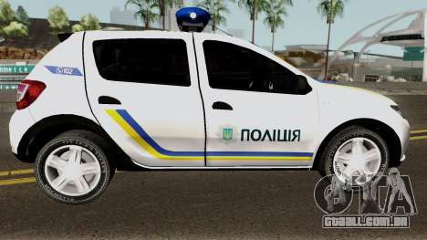Renault Sandero 2013 Polícia Da Ucrânia para GTA San Andreas