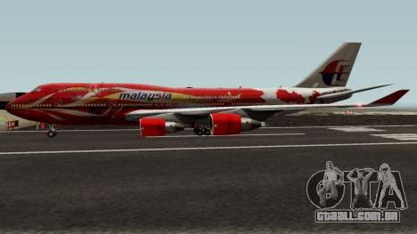 Boeing 747-400 Malaysia Airlines Hibiscus Livery para GTA San Andreas