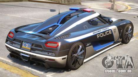Koenigsegg Agera Police PJ3 para GTA 4