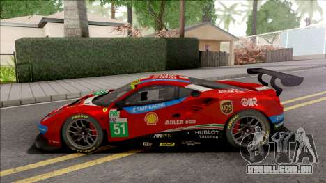 Ferrari 488 GTE Evo 2018 (AF Corse) PJ Preset 1 para GTA San Andreas