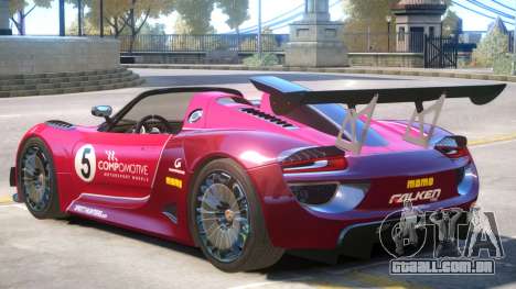 Porsche 918 Roadster PJ4 para GTA 4