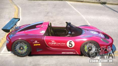 Porsche 918 Roadster PJ4 para GTA 4