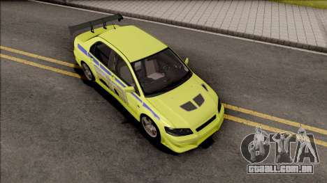 Mitsubishi Lancer Evolution VII 2002 2F2F para GTA San Andreas