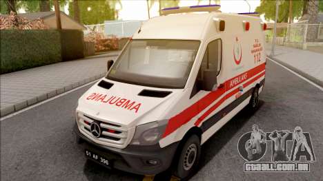 Mercedes-Benz Sprinter 2017 Turkish Ambulance para GTA San Andreas