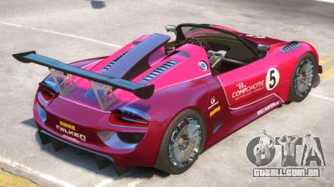 Porsche 918 Roadster PJ4 para GTA 4