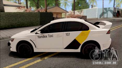 Mitsubishi Lancer Evolution 10 Yandex Taxi v2 para GTA San Andreas