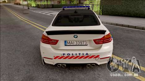 BMW M4 2018 Widebody Politia Romana para GTA San Andreas