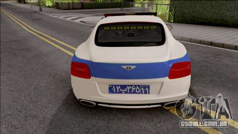 Bentley Continental GT Iranian Police v2 para GTA San Andreas