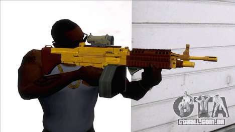 GTA V Combat MG Gold All Attachments Big Mag para GTA San Andreas