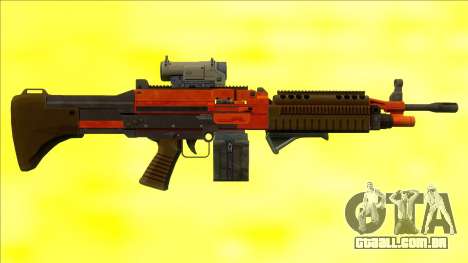 GTA V Combat MG Orange All Attachments Small Mag para GTA San Andreas