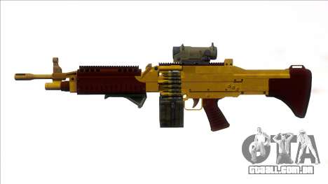 GTA V Combat MG Gold All Attachments Small Mag para GTA San Andreas