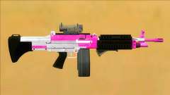 GTA V Combat MG Pink All Attachments Big Mag para GTA San Andreas