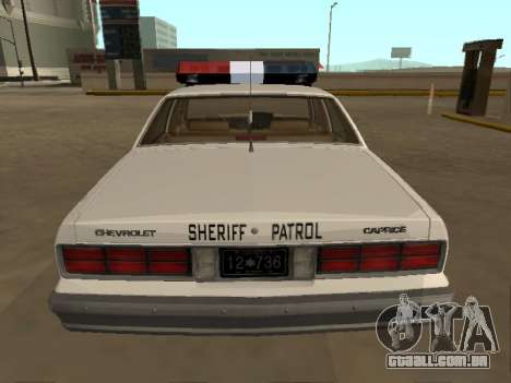 Chevrolet Caprice 1987 Eaton County Sheriff Patr para GTA San Andreas