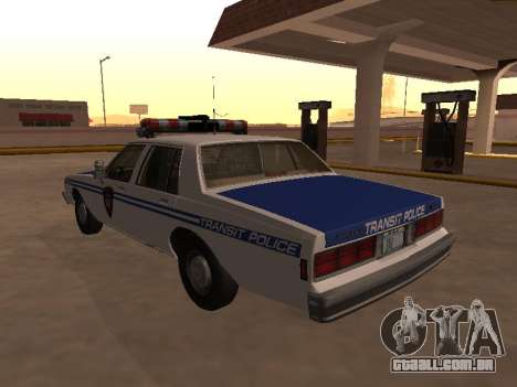 Chevy Caprice 1987 NYPDT Police Versão Editada para GTA San Andreas