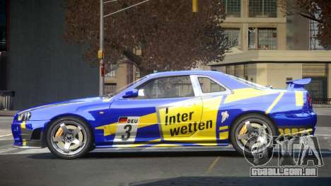 Nissan Skyline R34 GST Racing L7 para GTA 4