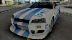 Nissan Skyline GT-R R34 C-West para GTA San Andreas