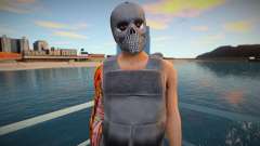 Personagem em uma máscara de crânio de GTA Online para GTA San Andreas