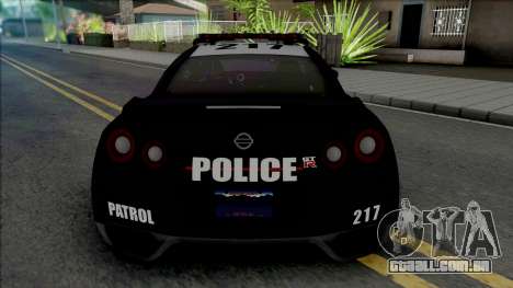 Nissan GT-R Black Edition Police para GTA San Andreas