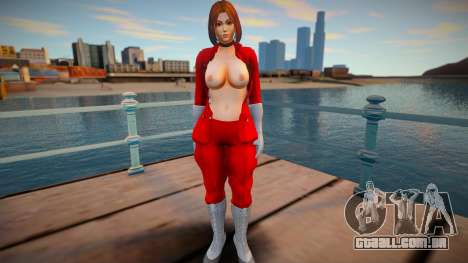 KOF Soldier Girl - RED Brown hair Topless 2 para GTA San Andreas